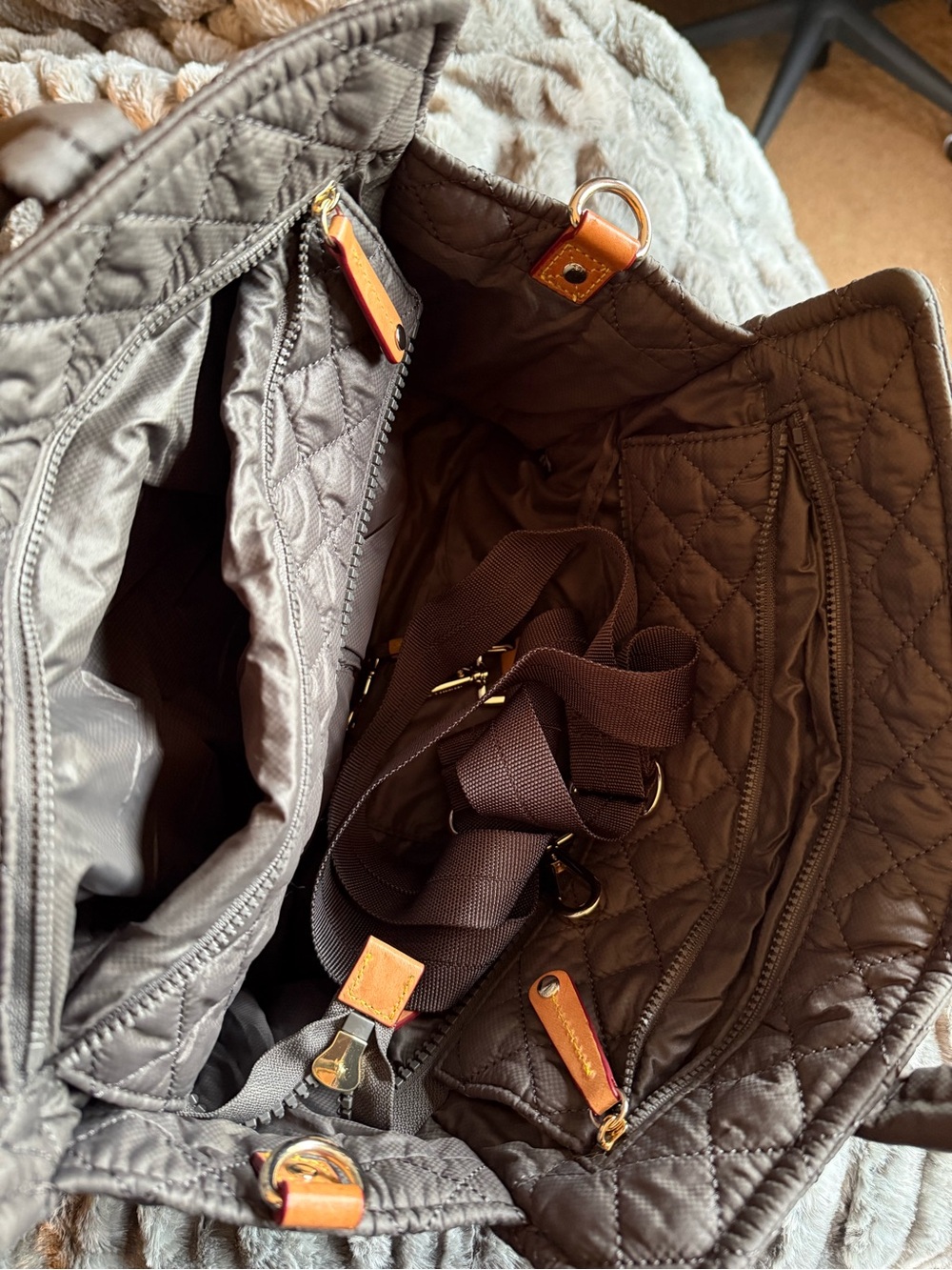 MZ Wallace Quilted Tote in Gray - Picture 5 of 8